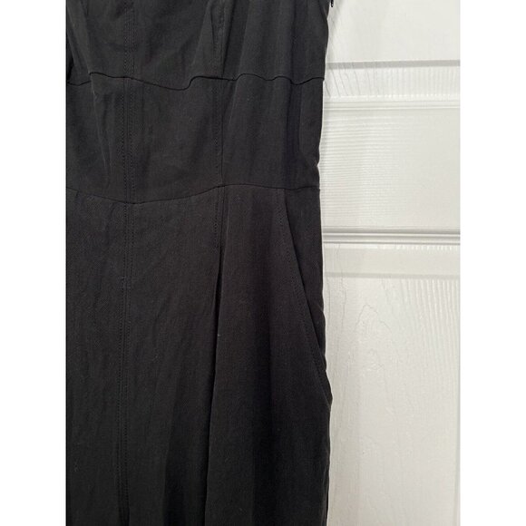Madewell Grace Cap Sleeve Wide Leg Crop True Black Jumpsuit US Women's Sz 4 - Picture 5 of 16